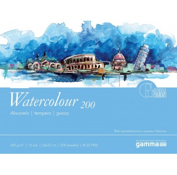 Blok do akwareli Watercolour 24*32 cm GAMMA 200g/15 ark.