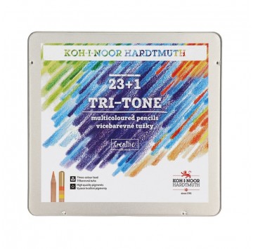 Kredki Tri-Tone trójkolorowe 23+1 kol. Koh-I-Noor
