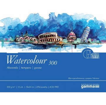 Blok do akwareli Watercolour GAMMA 300g/10 ark.