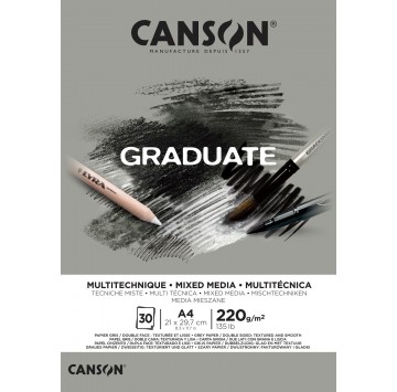 Blok rysunkowy Canson Graduate Mix Media 220g/30 ark. szary