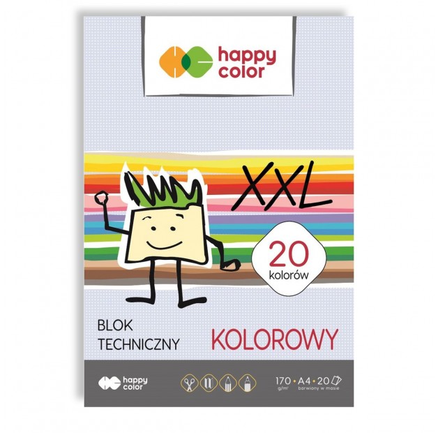 Blok techniczny XXL 20 kol. 20k 170 g Happy Color