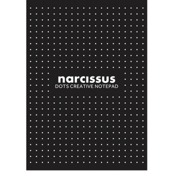 Blok Narcissus A4 60k kropki czarny ,80g klejony z góry