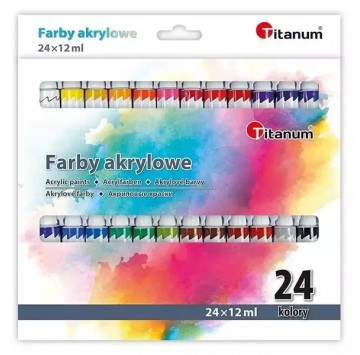 Farby akrylowe Titanum 24 kol x 12 ml
