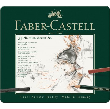 Zestaw ołówków i grafitów Pitt Monochrome Faber-Castell 21 szt.