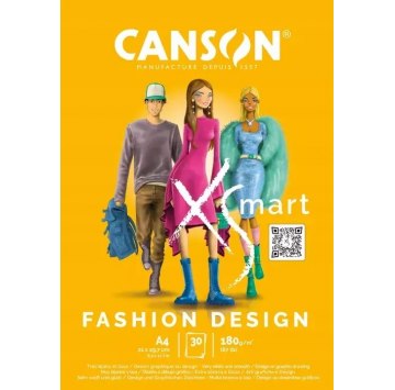 Blok rysunkowy Canson A4 30k 180g Xsmart Fashion Design